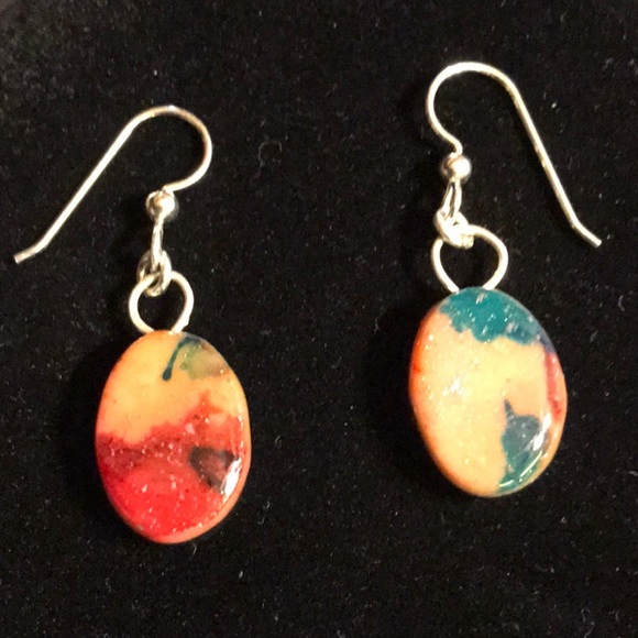 Polymer Clay Earrings w/ .925 silver - Picture 2 of 3